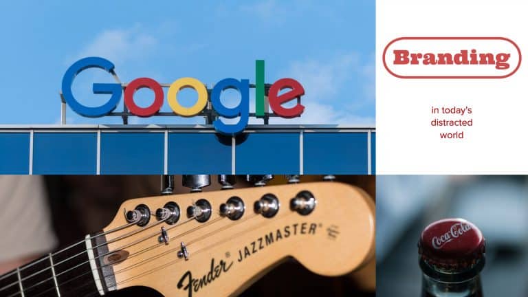 Google logo on building representing branding in a distracted world.