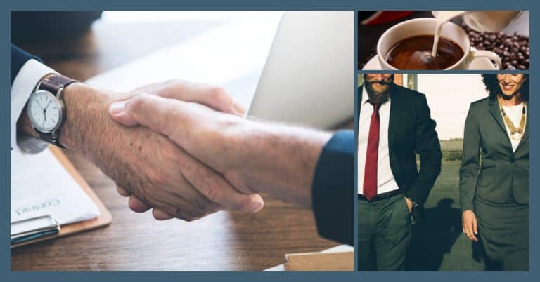Professional handshake for business networking and relationship building.