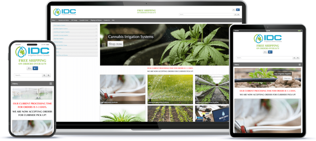 Modern cannabis irrigation systems for efficient greenhouse cultivation.