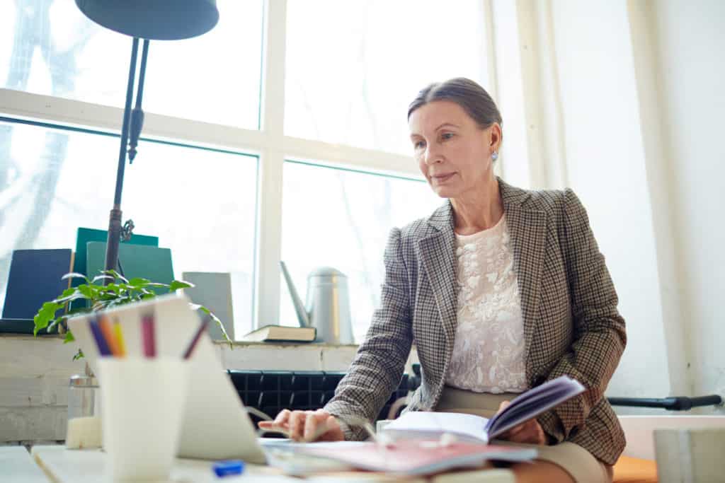 business woman working at computer